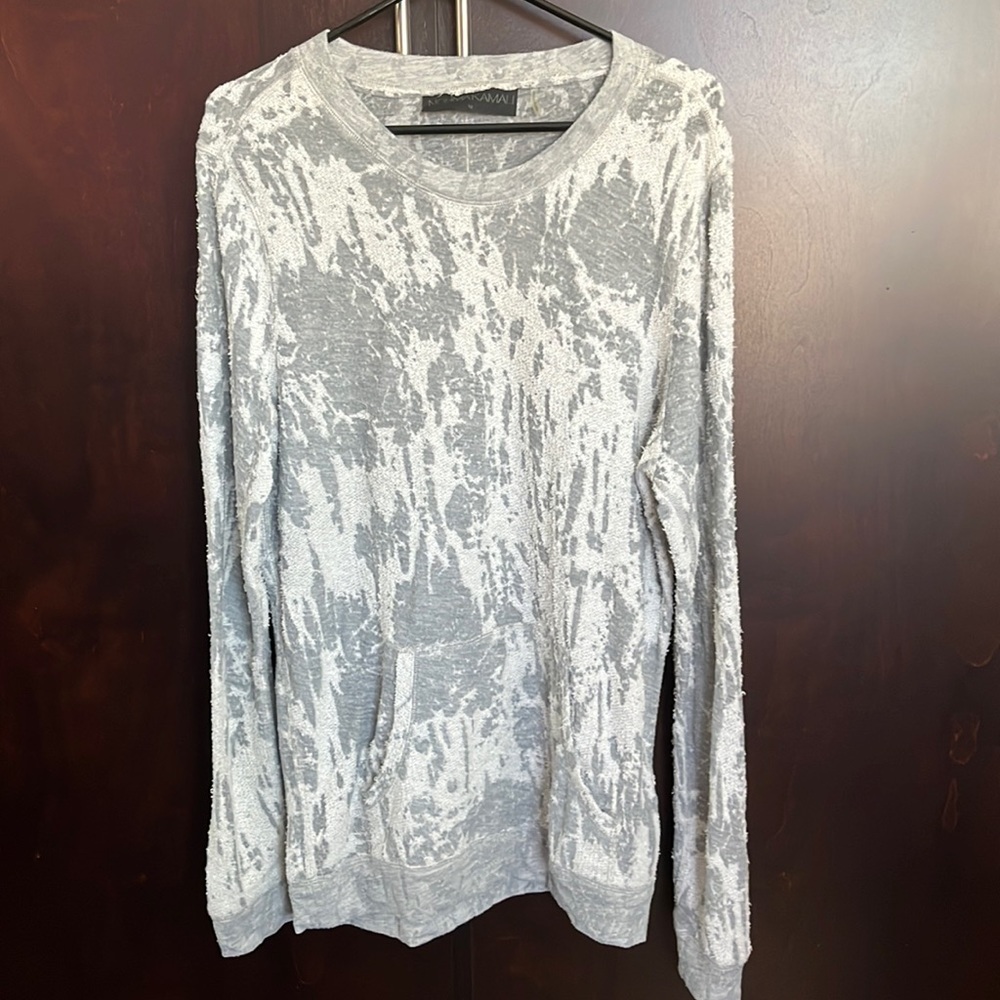 Norma Kamali Gray and White Patterned Sweatshirt